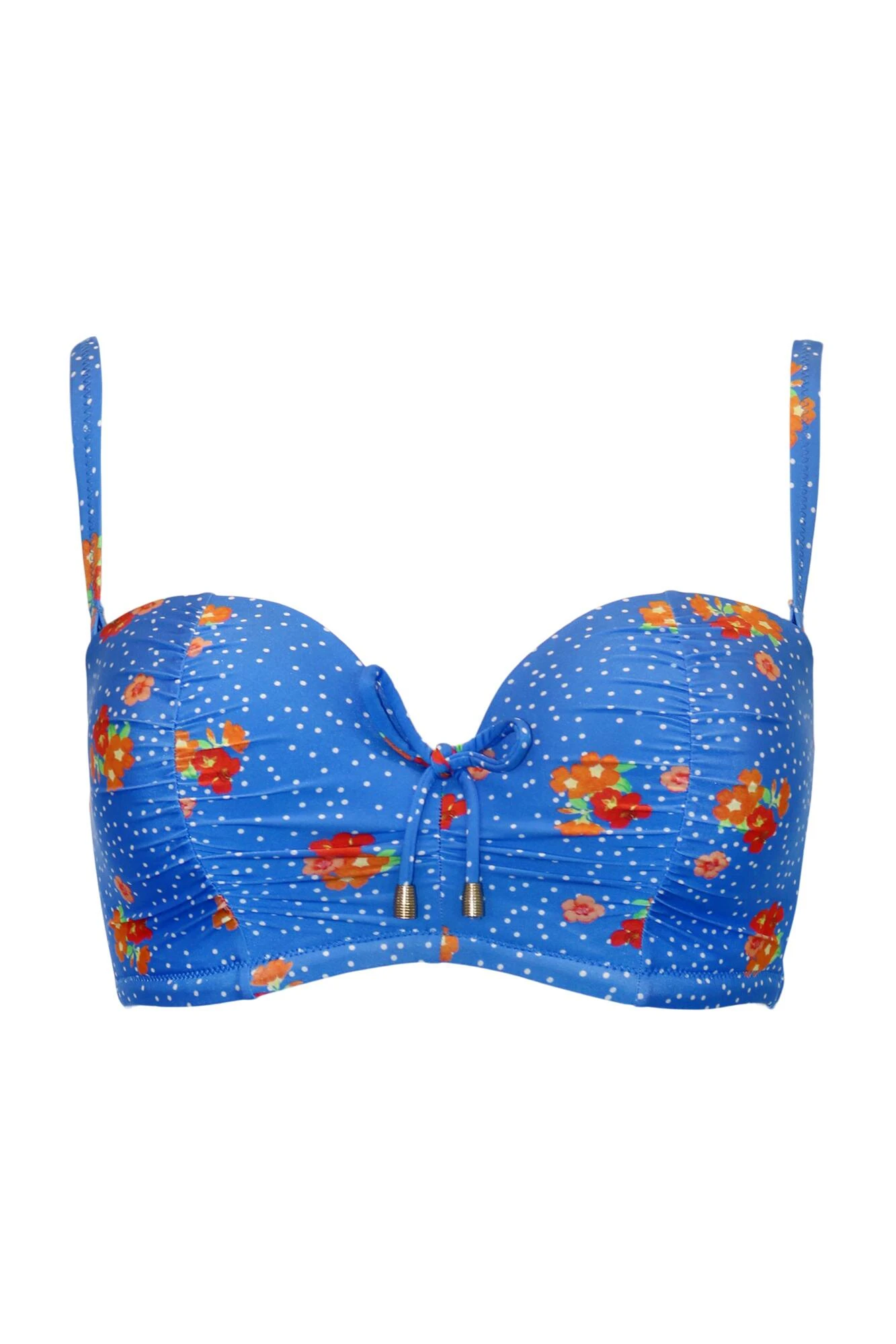 Santa Cruz Strapless Lightly Padded Underwired Top - Blue Floral 8 Santa Cruz Strapless Lightly Padded Underwired Top - Blue Floral - Image 6