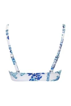 Amalfi Front Fastening Wrap Around Padded Underwired Top - White/Blue -Sultry Curve 315045 20230425132200