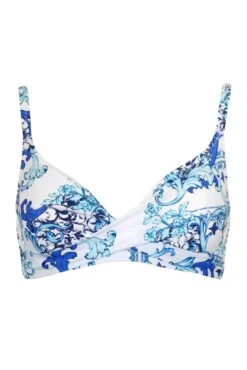Amalfi Underwired Non-Padded Twist Front Top - White/Blue -Sultry Curve 315060 20230425133700