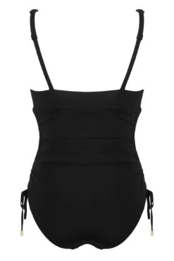 Maternity Ruched Adjustable Side Swimsuit - Black -Sultry Curve 315118 20230531154300