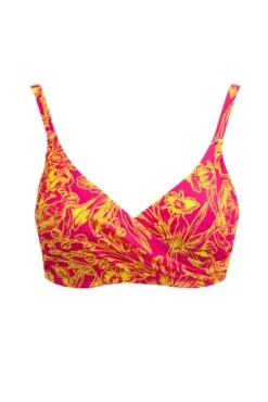 Freedom Underwired Non Padded Wrap Top - Pink/Yellow 14 Freedom Underwired Non Padded Wrap Top - Pink/Yellow -Sultry Curve 315135 20230526132300