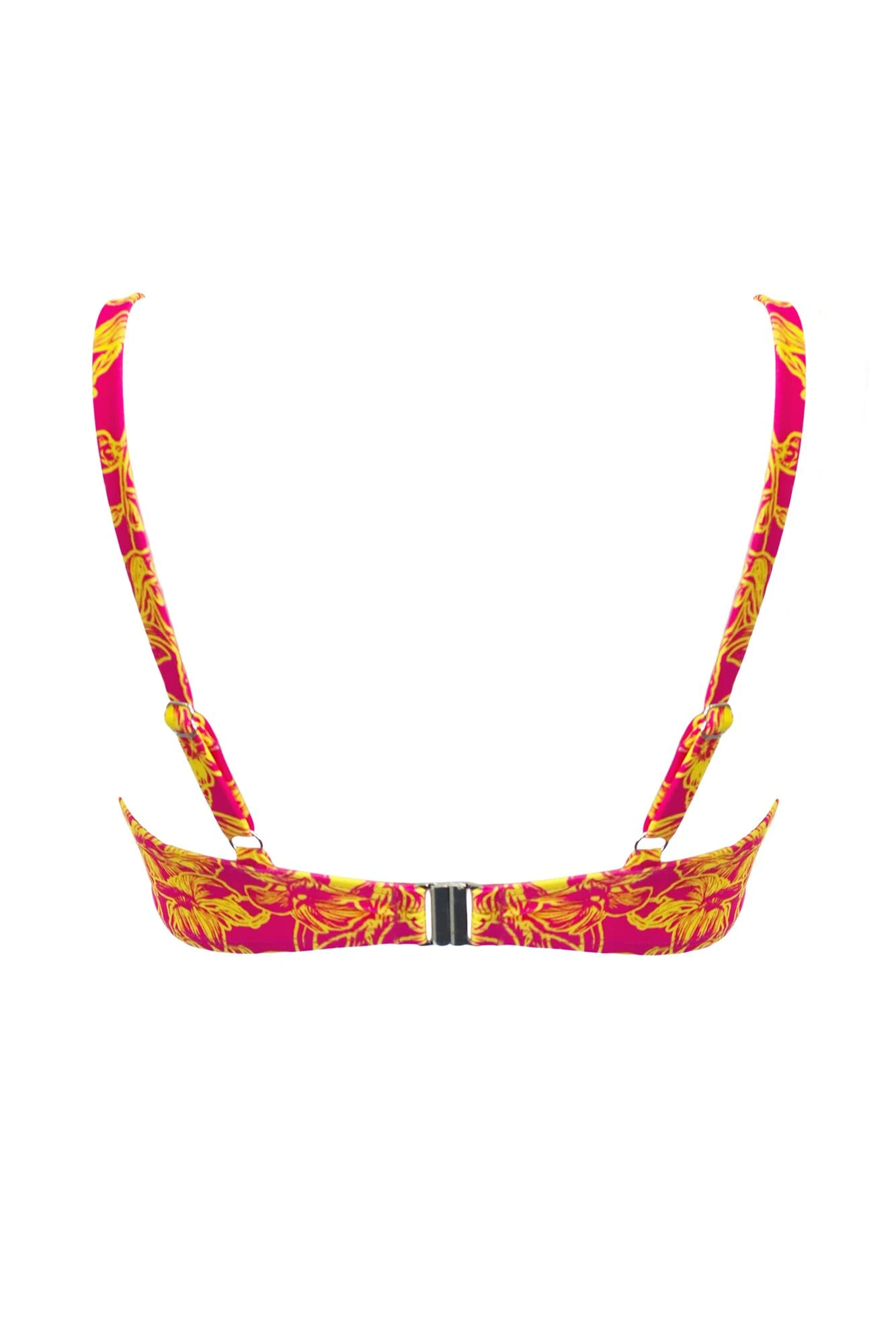 Freedom Lightly Padded Underwired Tie Top - Pink/Yellow 8 Freedom Lightly Padded Underwired Tie Top - Pink/Yellow - Image 6