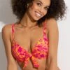Freedom Lightly Padded Underwired Tie Top - Pink/Yellow 1 Freedom Lightly Padded Underwired Tie Top - Pink/Yellow -Sultry Curve 315167 20230425145300