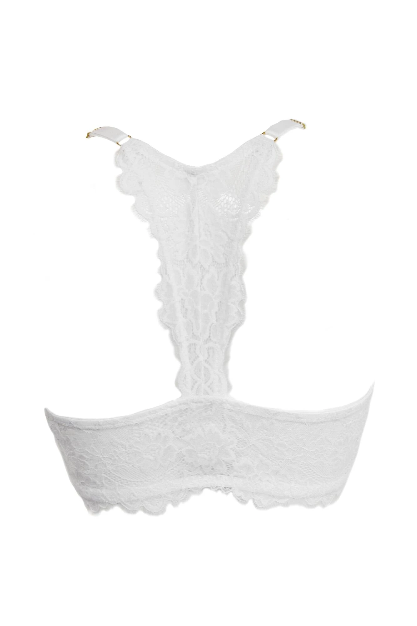 India Eyelash Lace Front Fastening Non Wired Bralette - White 8 India Eyelash Lace Front Fastening Non Wired Bralette - White - Image 6