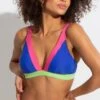 Palm Springs Colour Block Non-Wired Top - Ultramarine/Pink/Citrus -Sultry Curve 316189 20230516093500