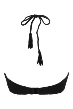 Summer Breeze Underwired Halter Scarf Top - Black -Sultry Curve 316233 20230530103800