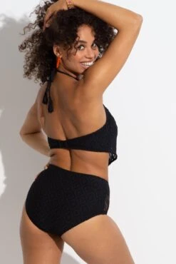 Summer Breeze Underwired Halter Scarf Top - Black -Sultry Curve 316238 20230530103800