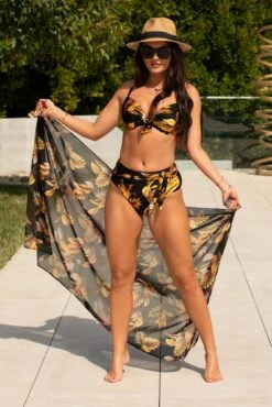 Recycled Luxe Chiffon Sarong Skirt - Black/Gold 10 Recycled Luxe Chiffon Sarong Skirt - Black/Gold -Sultry Curve 316423 20230519121000