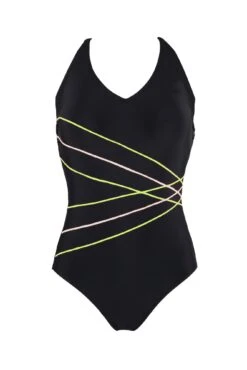 Energy Chlorine Resistant Recycled V Neck Linear Swimsuit - Black/Lime 10 Energy Chlorine Resistant Recycled V Neck Linear Swimsuit - Black/Lime -Sultry Curve 316434 20230519153700