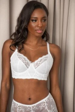 Flora Longline Underwired Bra - White -Sultry Curve 316488 20230522131000