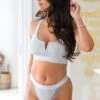 Love To Lounge Logo Cotton Thong - Grey Marl -Sultry Curve 316690 20230526135700