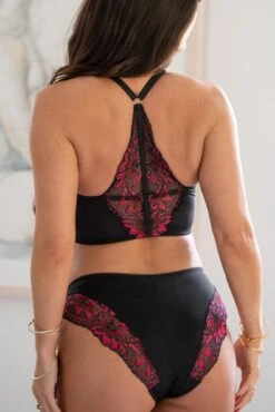 J'Adore Front Fastening Bralette - Black/Pink -Sultry Curve 316734 20230526165900