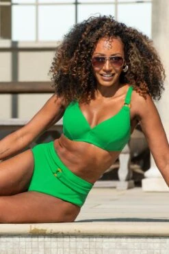 Cali Recycled High Waist Belted Control Brief - Green