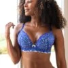 Romance Moulded Plunge Push Up Bra - Cobalt/Mint -Sultry Curve 316983 20230530101400