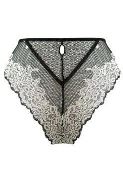 India Two-Tone Bold Lace High-Leg Brief - Black/Ivory 15 India Two-Tone Bold Lace High-Leg Brief - Black/Ivory -Sultry Curve 317104 20230601112700