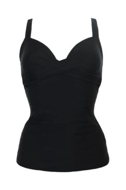 Space Twist Front Non-Wired Tankini - Black -Sultry Curve 317199 20230601162600