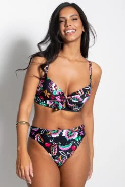 Sunshine Padded Underwired Tie Top - Black Multi -Sultry Curve 317435 20230612150300