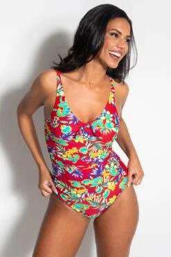 Heatwave Scoop Neck Control Swimsuit - Red Floral 10 Heatwave Scoop Neck Control Swimsuit - Red Floral -Sultry Curve 317530 20230606112700