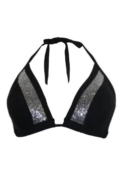 Sea Queen Sequin Triangle Top - Black/Silver 10 Sea Queen Sequin Triangle Top - Black/Silver -Sultry Curve 317872 20230606113600