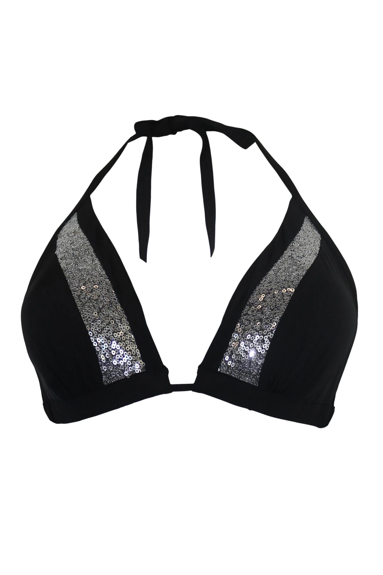 Sea Queen Sequin Triangle Top - Black/Silver 6 Sea Queen Sequin Triangle Top - Black/Silver - Image 4