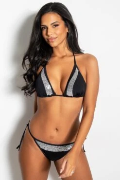 Sea Queen Sequin Triangle Top - Black/Silver 8 Sea Queen Sequin Triangle Top - Black/Silver -Sultry Curve 317874 20230606113600