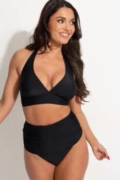 Space Non-Wired Halter Top - Black -Sultry Curve 318061 20230608150100