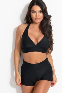 Space Non-Wired Halter Top - Black -Sultry Curve 318062 20230608150100