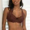 Flora Lightly Padded Underwired Bra - Chocolate 2 Flora Lightly Padded Underwired Bra - Chocolate -Sultry Curve 318078 20230608164300
