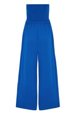 Jersey Strapless Cropped Leg Beach Jumpsuit - Cobalt -Sultry Curve 318234 20230612152700