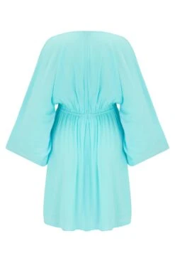 Crinkle O Ring Cover Up - Aqua -Sultry Curve 318246 20230612152700