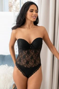 Rebel Strapless Padded Underwired Body - Black -Sultry Curve 318338 20230613171600