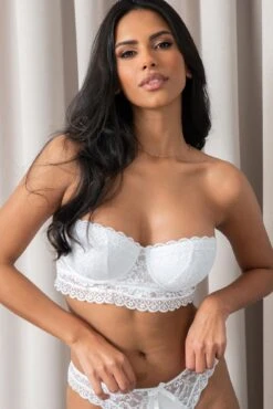 Rebel Strapless Longline Bra - White