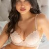 Romance Moulded Plunge Push Up Bra - Almond -Sultry Curve 318518 20230628093600