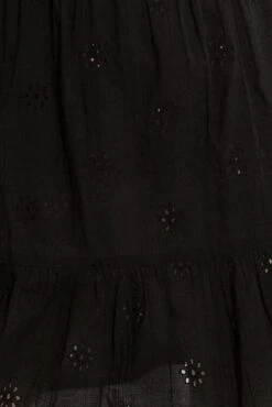 Strappy Tie Front Broderie Beach Sundress - Black -Sultry Curve 318969 20230719103000