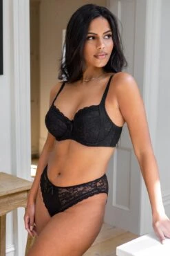 Rebel Underwired Side Support Bra - Black -Sultry Curve 319066 20230725150600