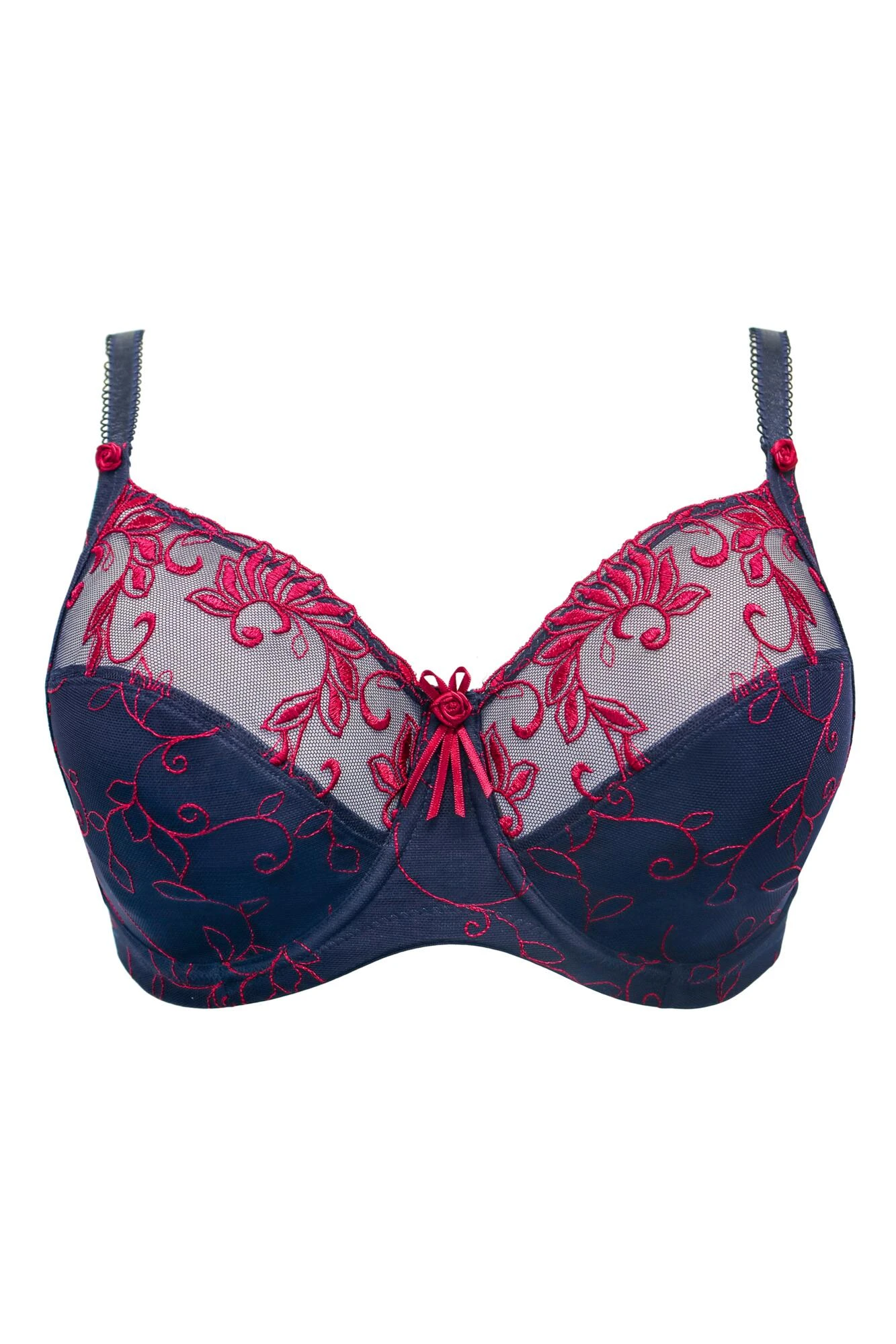 Imogen Rose Embroidered Bra - Navy/Raspberry 6 Imogen Rose Embroidered Bra - Navy/Raspberry - Image 4