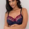 Imogen Rose Embroidered Bra - Navy/Raspberry -Sultry Curve 319314 20230725153800