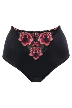 Soiree Embroidery High-Waist Deep Brief - Black/Pink 14 Soiree Embroidery High-Waist Deep Brief - Black/Pink -Sultry Curve 319828 20230904095000