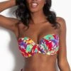 Heatwave Strapless Lightly Padded Top - Red Floral -Sultry Curve 320102 20230814123400