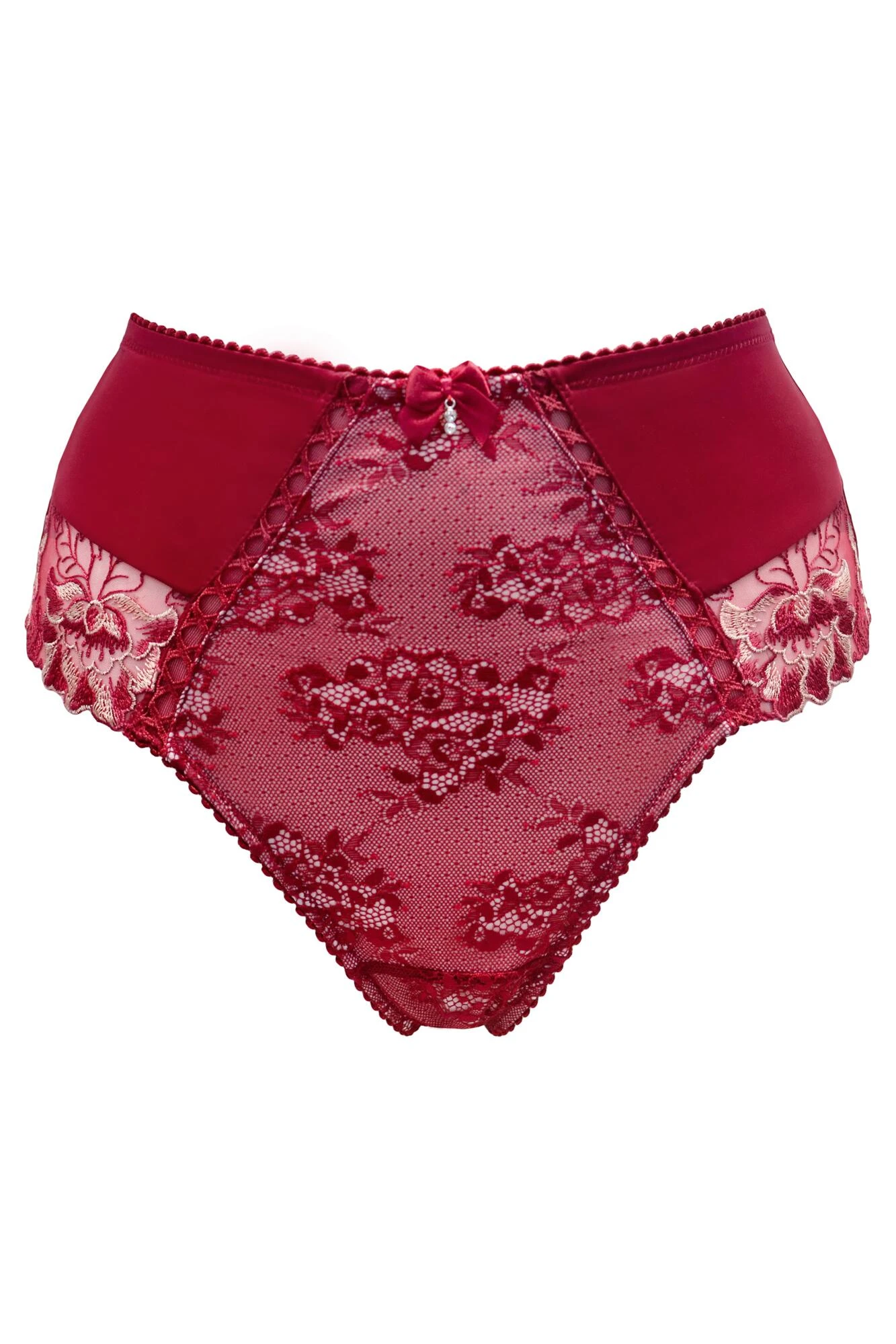 Sofia Emb Lace Embroidered Deep Brief - Red 6 Sofia Emb Lace Embroidered Deep Brief - Red - Image 4