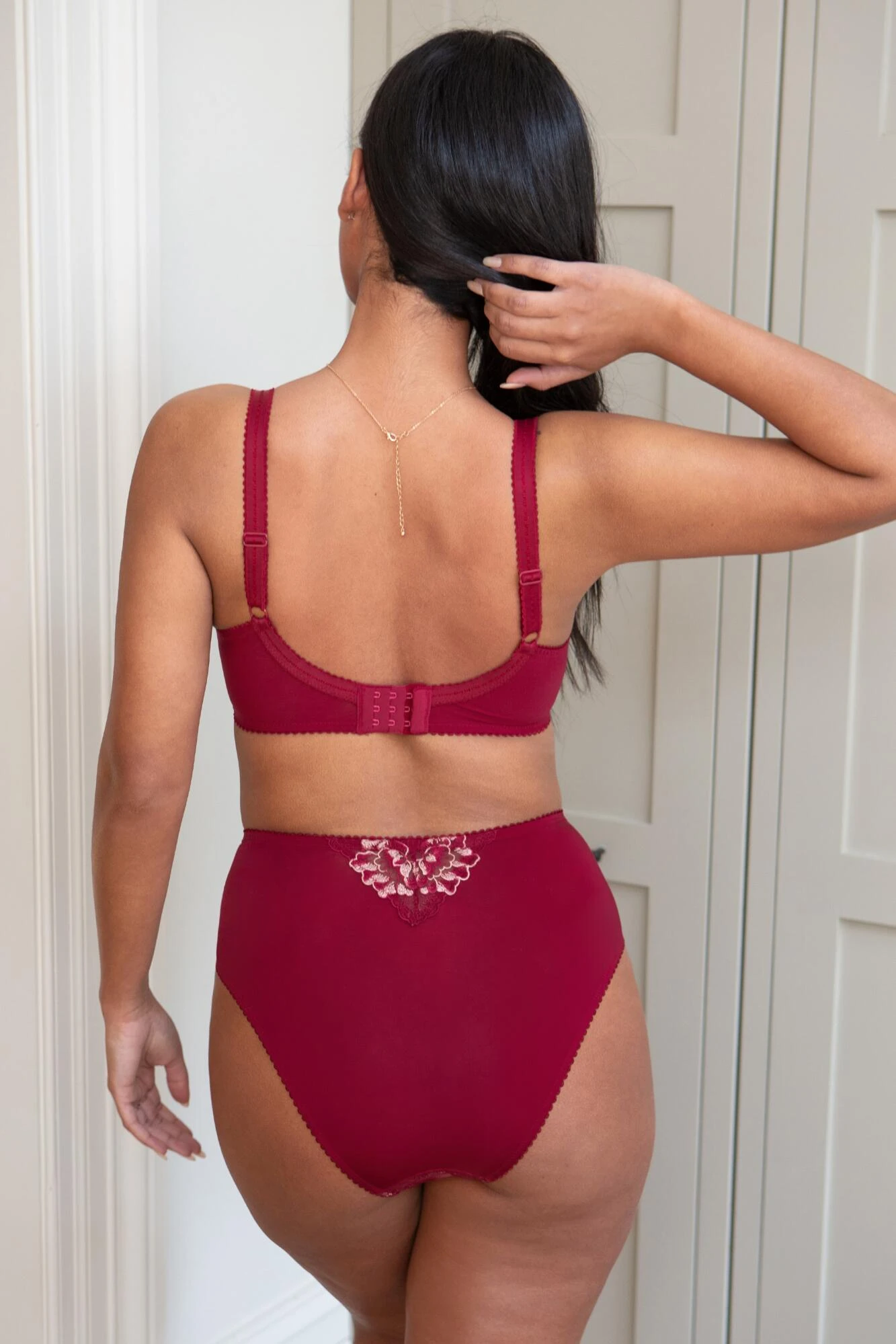 Sofia Emb Lace Embroidered Deep Brief - Red 5 Sofia Emb Lace Embroidered Deep Brief - Red - Image 3