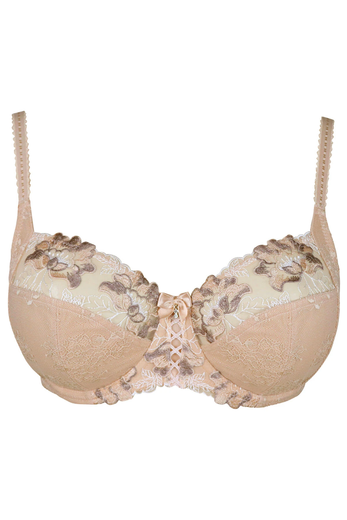 Sofia Lace Embroidered Side Support Bra - Latte 8 Sofia Lace Embroidered Side Support Bra - Latte - Image 6