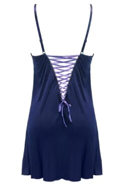 Amour Luxe Chemise - Navy/Lavender -Sultry Curve 321287 20230822165100