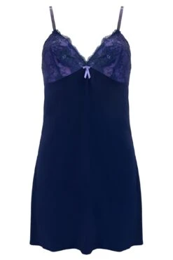 Amour Luxe Chemise - Navy/Lavender -Sultry Curve 321288 20230822165100