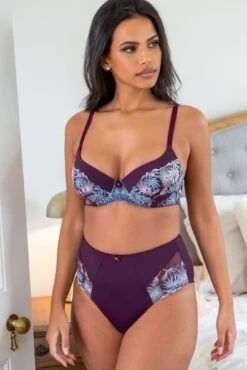 St Tropez High Waist Deep Brief - Purple/Blue 10 St Tropez High Waist Deep Brief - Purple/Blue -Sultry Curve 321758 20230825113500