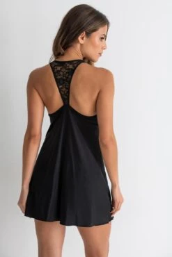 Rebel Back Lace Chemise - Black -Sultry Curve 321865 20230831124800